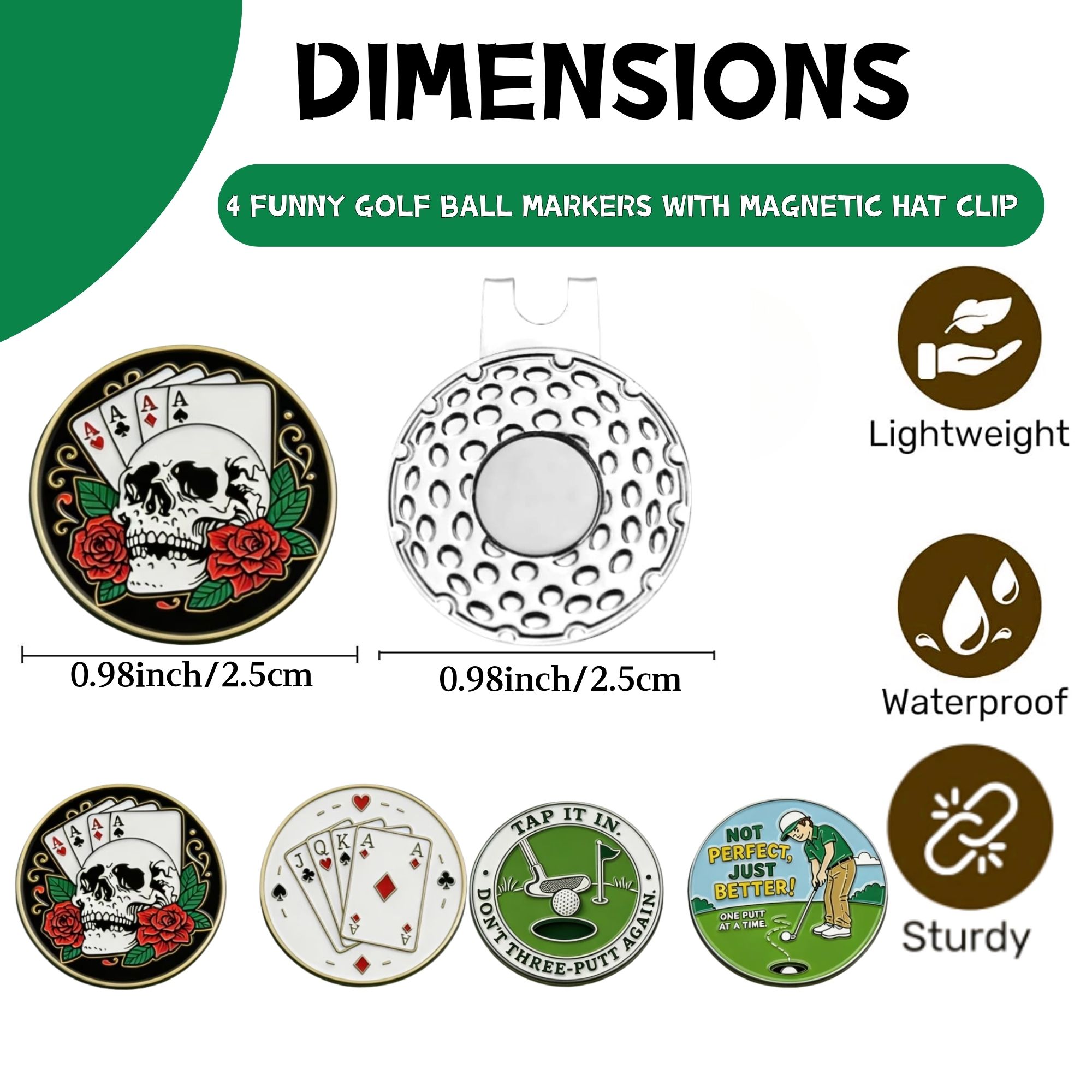 Набор из 4 маркеров для мячей  – обзор и цена Ball Marker Set